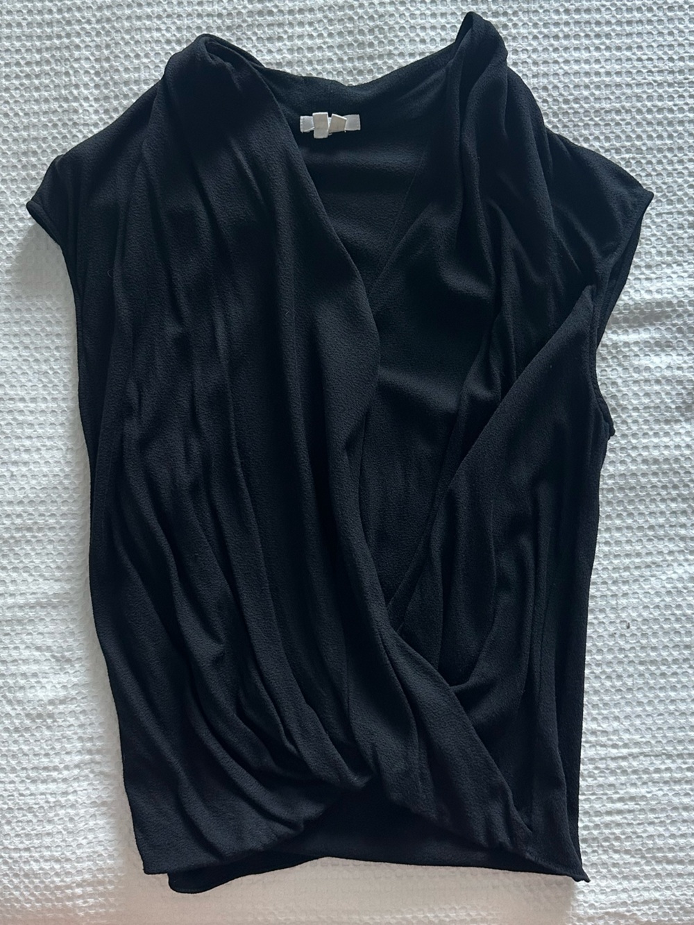 Helmut Lang Women’s Black Draped V-Neck Top